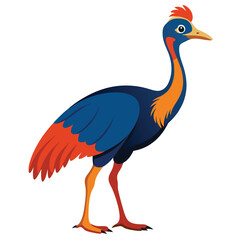 Moa birds set shilhotee vector isolated on white background