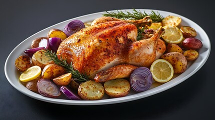 Roasted golden turkey Thanksgiving dinner White