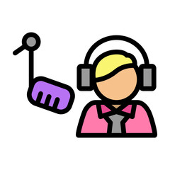 Radio Host Vector Filled Icon Design