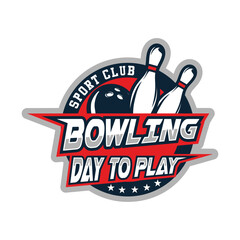 Bowling Sport logo design vector template