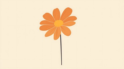 Naklejka premium Orange Flower with Simple Background.