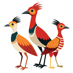 Rallidae birds set shilhotee vector isolated on white background