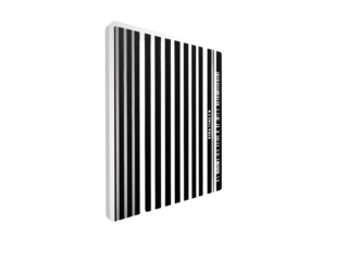 Striking contrast design featuring vertical lines on a stark black background