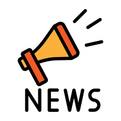 Obraz premium News Broadcast Vector Filled Icon Design