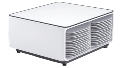 Modern White Projector Device Isolated on Transparent Background