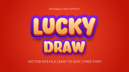 Lucky draw text effect editable cartoon and comic text style