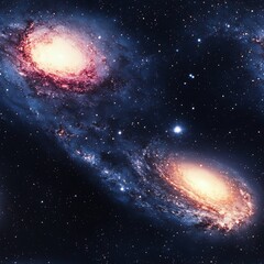 Obraz premium Cosmic Galaxies Swirling in Deep Space Exploration and Discovery