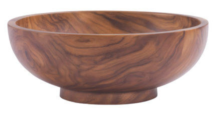 Isolated Wooden Bowl Illustration On Transparent Background Product Shot