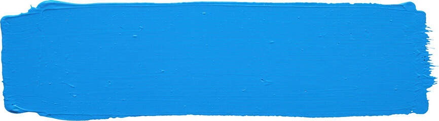 Bright blue paint stroke with rough edges