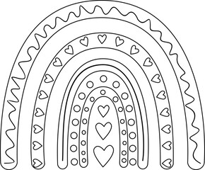 Rainbow Boho Outline