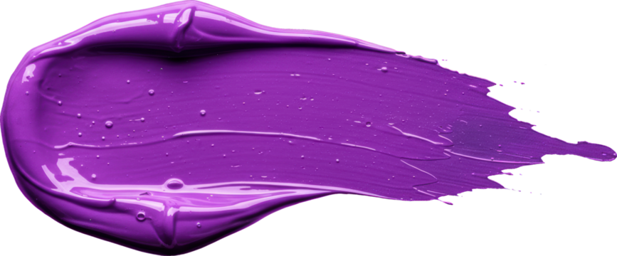 Glossy purple paint stroke with visible texture
