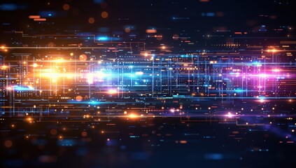 Obraz premium A colorful, glowing line of lights that appear to be moving