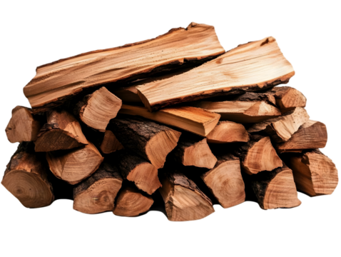 Pile Of Firewood Against Transparent Background Photo Of Natural Material