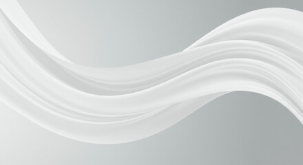 Obraz premium Elegant Flowing White Fabric Drape on Grey Background