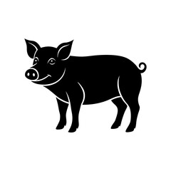Clean pig silhouette vector illustration. Perfect for versatile design use: logos, icons, prints. Easy to edit and scale.