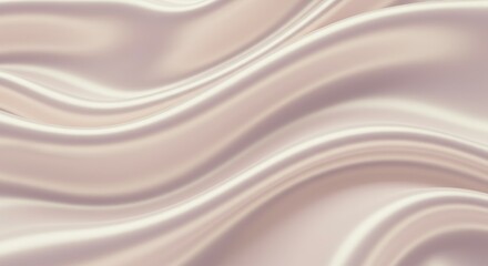 Obraz premium Flowing Cream Colored Silk Fabric with Gentle Curves and Soft Hi