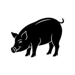 Clean pig silhouette vector illustration. Perfect for versatile design use: logos, icons, prints. Easy to edit and scale.