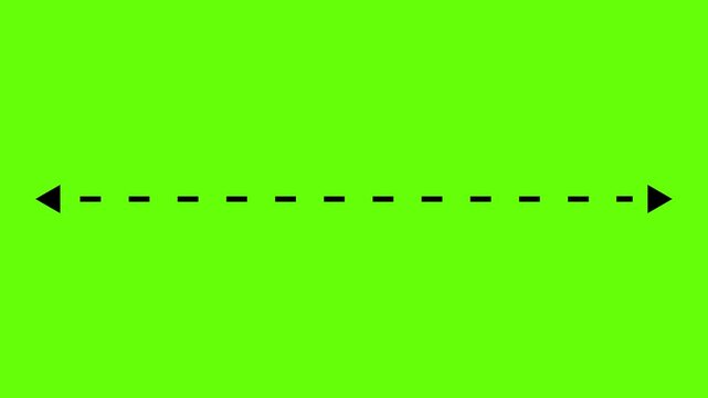 Bidirectional Dashed Arrow Animation on Green Screen Left Right Indicator Motion Graphic Element for UI Design, Navigation