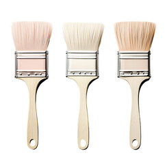 Three paintbrushes in varying shades