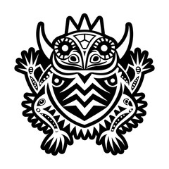 A solid style icon of horned toad tattoo