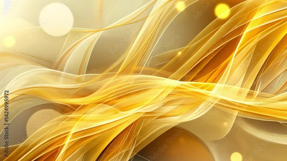 Poster elegant abstract background with flowing golden waves and soft light, creating warmth and artistic d