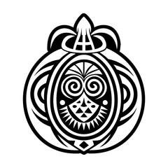 A glyph style icon of sacred gourd symbol