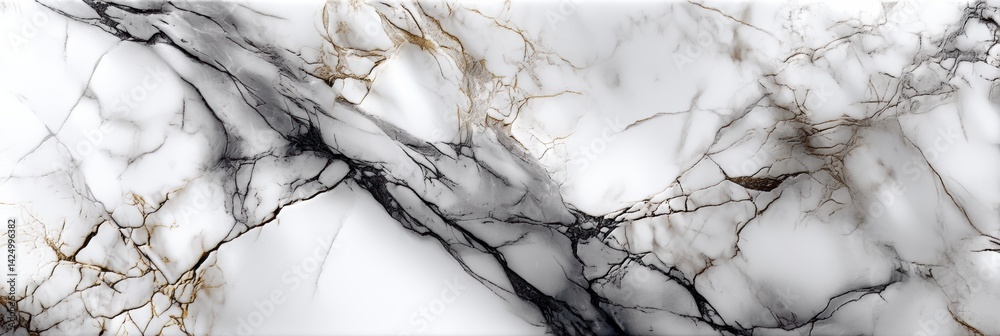 Poster detailed view of polished marble surface showcasing intricate veins and smooth reflections under nat