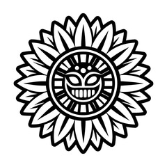 A glyph style icon of hopi sunflower symbol