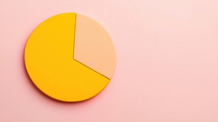 A colorful pie chart segment on a pink background, symbolizing data representation or statistical analysis.