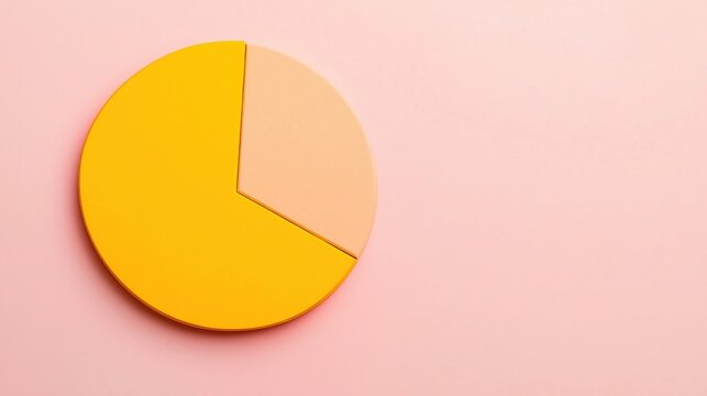 A colorful pie chart segment on a pink background, symbolizing data representation or statistical analysis.
