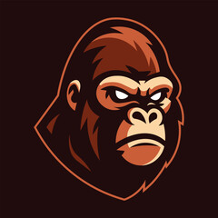 Gorilla Head Mascot Vector Logo