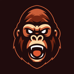 Gorilla Head Mascot Vector Logo
