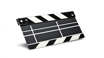 Fototapeta premium Vibrant Clapperboard Isolated on White Background