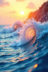 Ocean Wave at Sunset A Captivating Display of Nature's Beauty