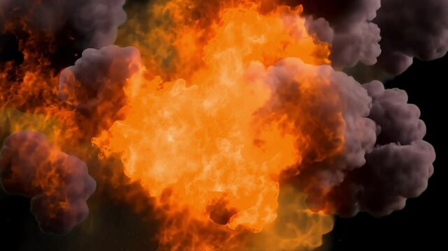 Large explosion animated overlay, transparent 4K video, alpha channel, ProRes 4444