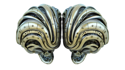 3d Abstract Gold Metallic Structure Isolated On Transparent Background