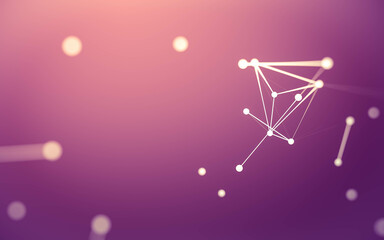 Obraz premium Abstract background. Molecules technology with polygonal shapes, connecting dots and lines. Connection structure. Big data visualization.