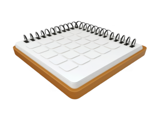 3D Illustration Isolated Notebook with Spiral and Blank White Pages