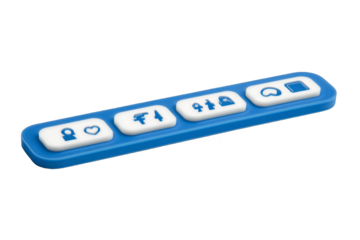 3D Illustration of Blue Bar with White Icons Design for Interface