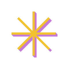 Fototapeta premium Bold star icon in modern style. Abstract shape element with a flat design. This star figure features y2k aesthetics, brutalism, and a unique shadow. Ideal for contemporary projects, graphic designs,