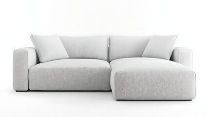 Naklejka premium A white sectional sofa with a patterned fabric