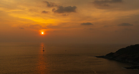 Landscape of Ocean at sunset time, Nature background