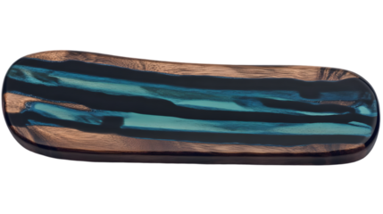 Abstract Blue And Brown Striped Shape On A Transparent Background