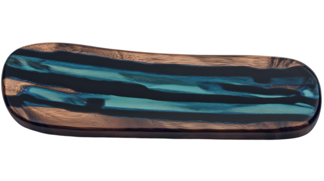 Abstract Blue And Brown Striped Shape On A Transparent Background