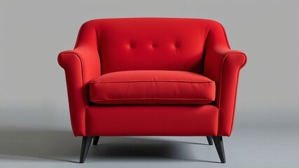 Fototapeta premium Modern Red Armchair Home Furniture Studio Shot Stylish Design