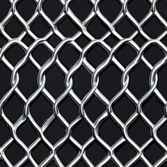 Naklejka premium Close-up of Shiny Metal Wire Mesh Pattern Against a Dark Background