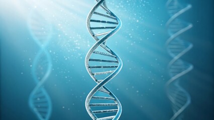 Stunning 3D Render of DNA Double Helix Genetic Code Science Background