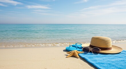 Beach Accessories on Sand Near the Sea
