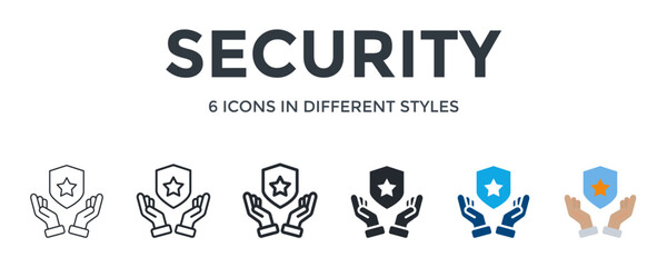 Security  Icon In Different Style Vector Illustration. Designed In Thin Line, Regular Line, Bold Line, Glyph, Color Fill, And Flat Style Can Be Used For Web © San D