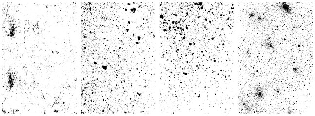 Grunge Ink Splatter and Paint Drip Texture Pack, High-Contrast Black Spray Overlays for Distressed Designs